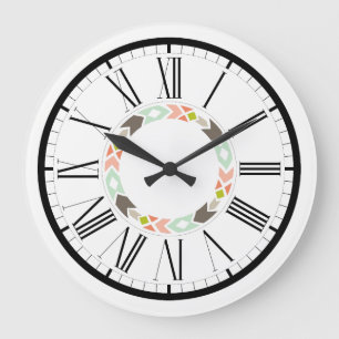 Pastel Geometric Graphic Design Large Clock