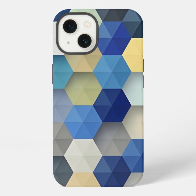 Pastel Geometric iPhone 13 Glossy Tough Case (Back)
