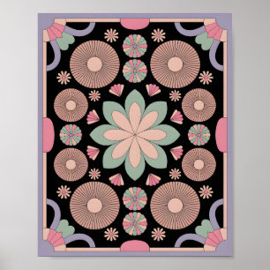 Pastel Geometric Mandala Bloom Poster