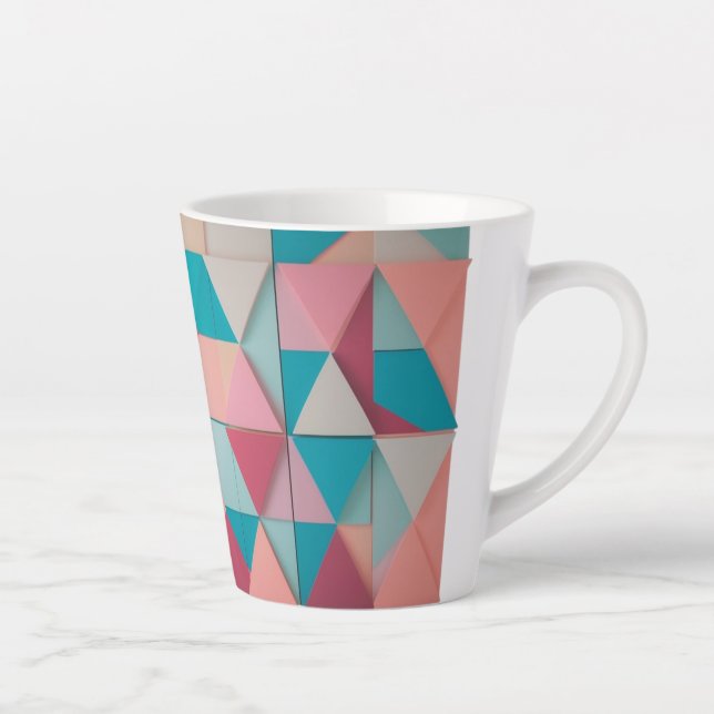 Pastel Geometric Pattern – Small Latte Mug (12 oz) (Right)