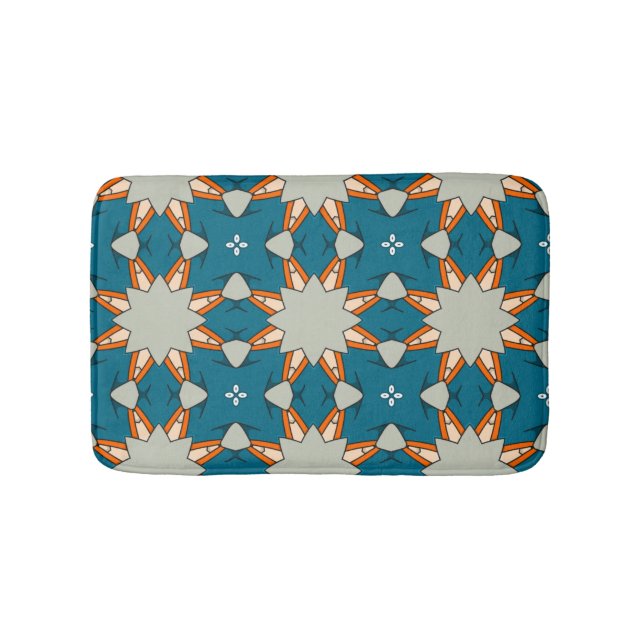Pastel Geometric Pattern – Soft Abstract Color  Bath Mat (Front)