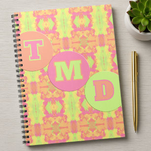 Pastel Geometric Pattern With Circles Notebook