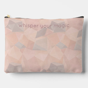 Pastel Geometric Pop Blush Custom Large Accessory Pouch