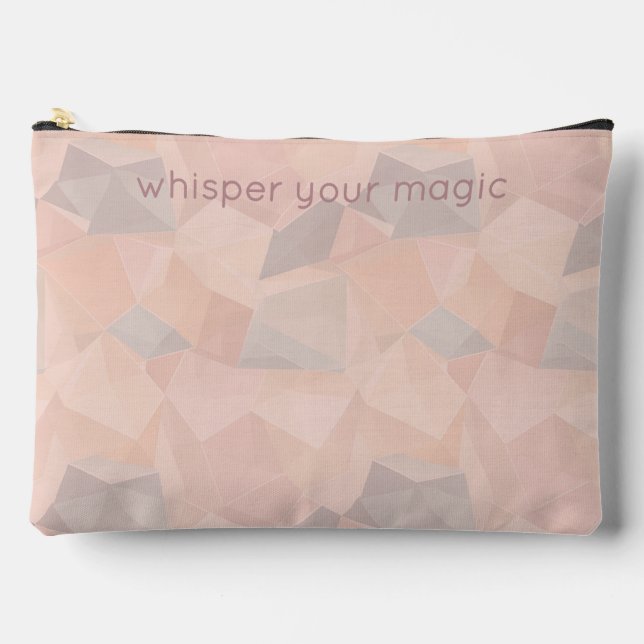 Pastel Geometric Pop | Blush Custom Large Accessory Pouch (Front)
