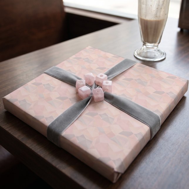 Pastel Geometric Pop | Blush Wrapping Paper Roll (Lifestyle Shot)