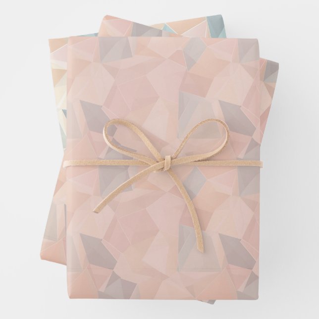 Pastel Geometric Pop | Blush Wrapping Paper Sheet (In situ)