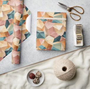 Pastel Geometric Pop Jewel Wrapping Paper Roll