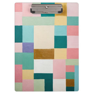 Pastel Geometric Quilt Clipboard