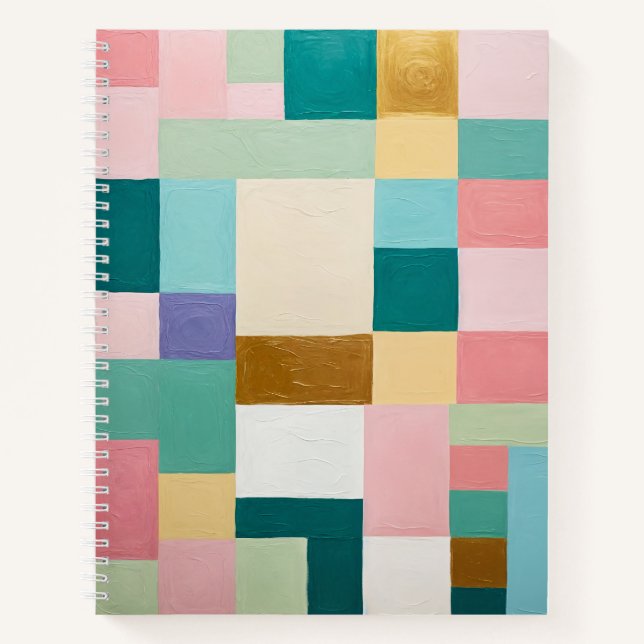 Pastel Geometric Quilt Notebook (Front)