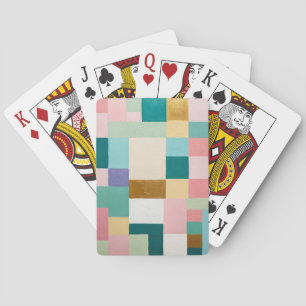 Pastel Geometric Quilt Playing Cards