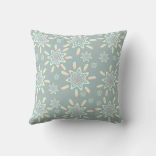 Pastel Geometric Retro Starburst Cushion
