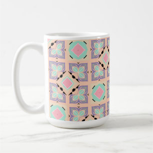 Pastel Geometric Tile Pattern Pink Mint Purple Coffee Mug