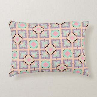 Pastel Geometric Tile Pattern | Pink Mint Purple  Decorative Cushion