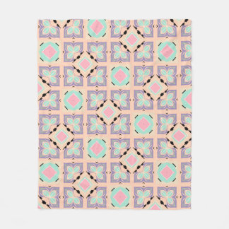 Pastel Geometric Tile Pattern | Pink Mint Purple  Fleece Blanket