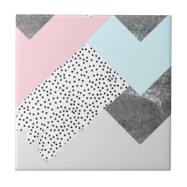 Pastel Geomtric Marble Dotted Design Ceramic Tile (Front)
