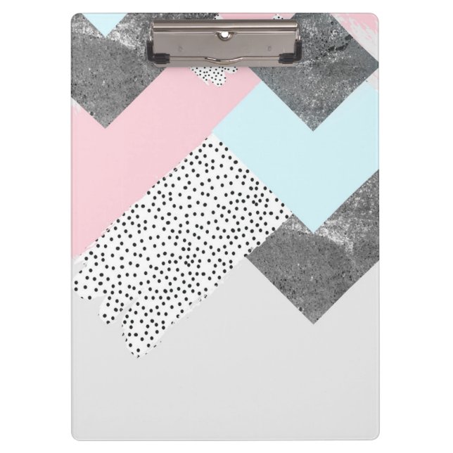 Pastel Geomtric Marble Dotted Design Clipboard (Front)