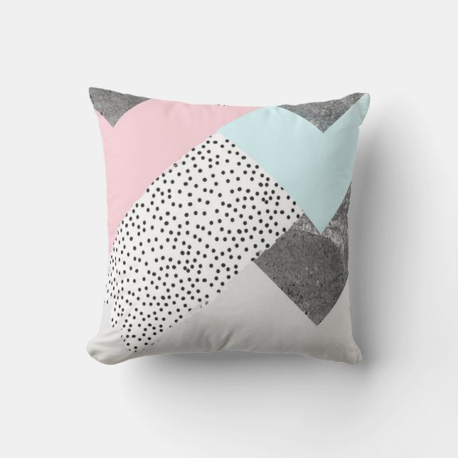 Pastel Geomtric Marble Dotted Design Cushion (Front)