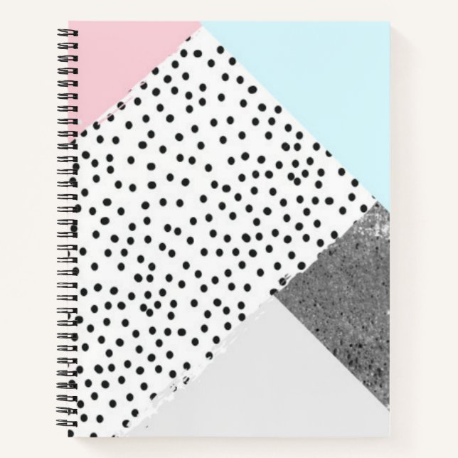 Pastel Geomtric Marble Dotted Design Notebook (Front)