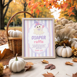 Pastel Ghost Diaper Raffle Table Sign 8x10