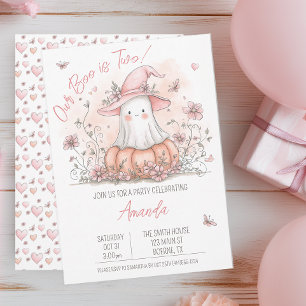 Pastel Ghost Halloween Birthday Invitation