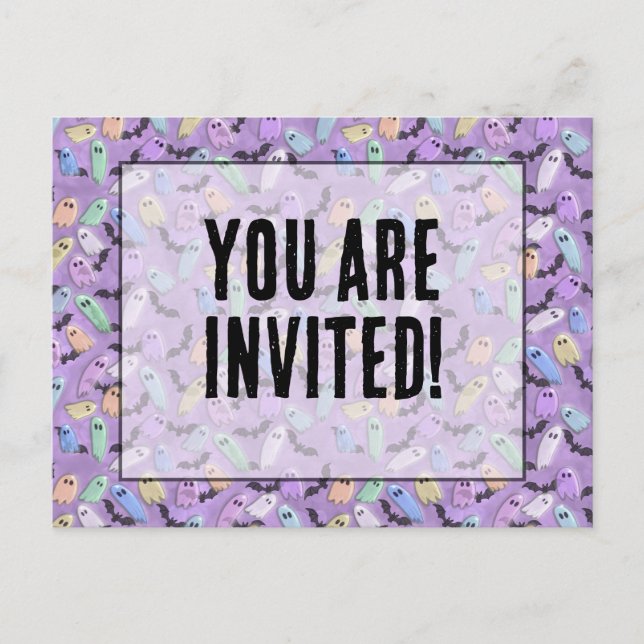 Pastel Ghosties Party Invite (Front)