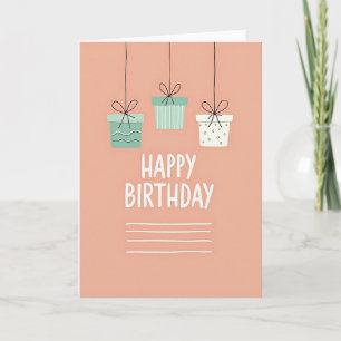 Pastel Gift Boxes Birthday Card