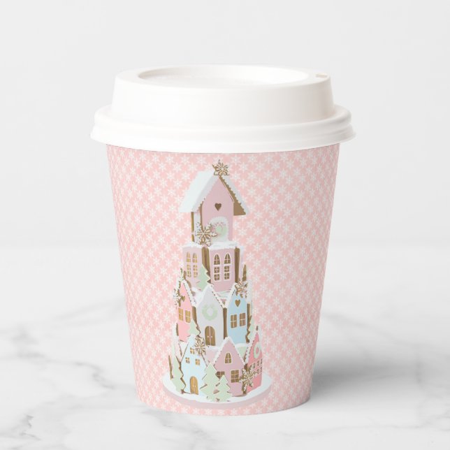 Pastel Gingerbread Castle Sugar Cake Paper Cups (Front)