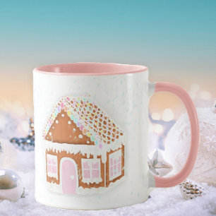 Pastel Gingerbread House Mug