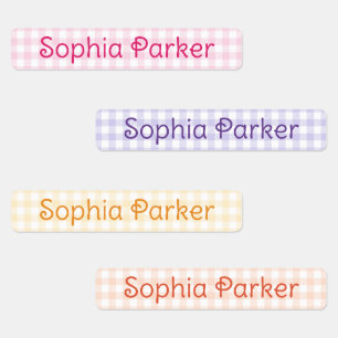 Pastel Gingham Girl Back To School Name