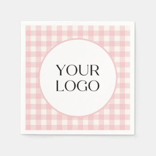 Pastel Gingham Napkins Your Logo Here