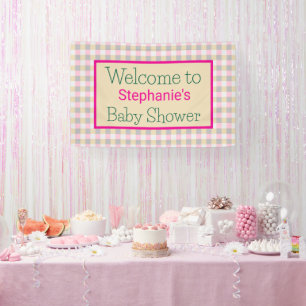 Pastel Gingham Plaid Event Banner