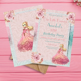 Pastel Girls Birthday Party Our Little Princess Invitation