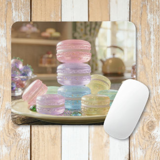 Pastel Glass Macaron Cookies   Mouse Pad