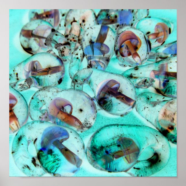 Pastel Glass Mushroom Art by Nicole Seaton Poster (Front)