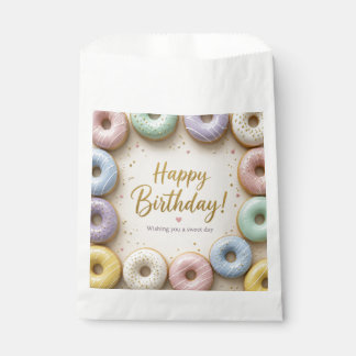 Pastel Glazed Donuts Gold Sprinkles Sweet Favour Bag