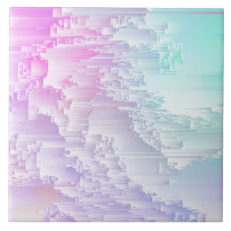 Pastel Glitch Ceramic Tile