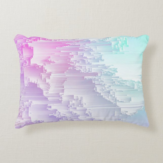 Pastel Glitch Decorative Cushion (Front)