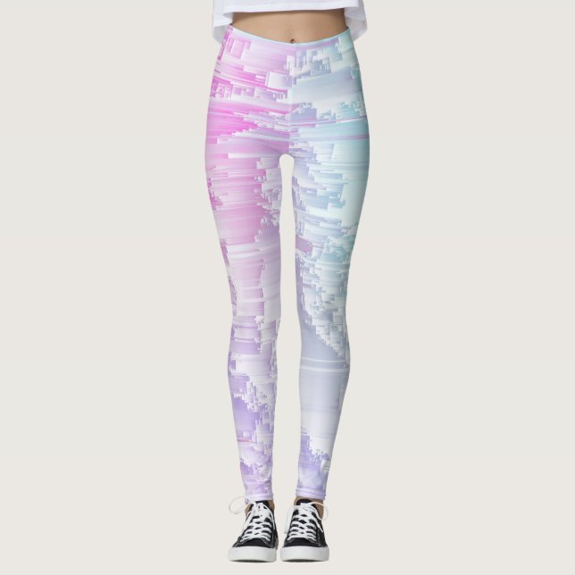 Pastel Glitch Leggings (Front)