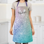 Pastel Glitter Bokeh BackgroundGlam Elegant Apron<br><div class="desc">Easily personalise this elegant colourful bokeh glitter pattern with your custom name and/or monogram.</div>