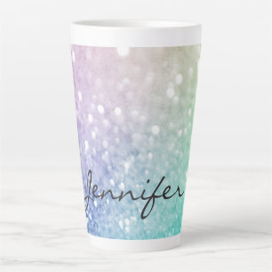 Pastel Glitter Bokeh BackgroundGlam Elegant Glitte Latte Mug