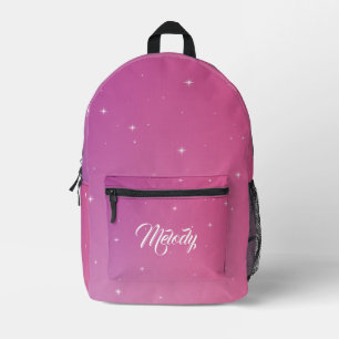 Pastel Glitter Ombre Gradient Sparkle Printed Backpack