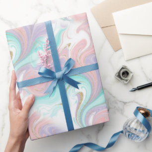 Pastel Glitter Ombre Rainbow Colour Pattern Wrapping Paper