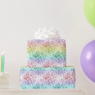 Pastel Glitter Ombre Rainbow Colour Pattern Wrapping Paper