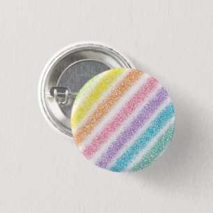 Pastel Glitter Rainbow 3 Cm Round Badge