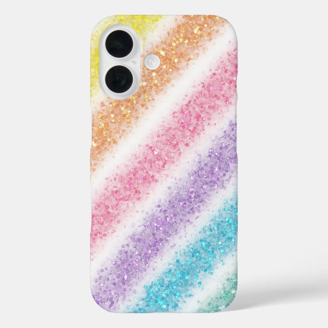 Pastel Glitter Rainbow Case-Mate iPhone Case (Back)