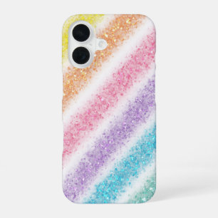 Pastel Glitter Rainbow iPhone 16 Case