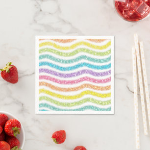 Pastel Glitter Rainbow Napkin