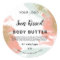 Pastel glitter water colour Body butter label