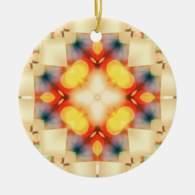 Pastel Glow Inner Light : Gold Blue Pink Ornament (Front)