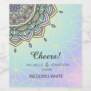 Pastel Glow Mandala ID359 Wine Label